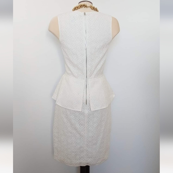 Max Studio Eyelet Lace Sleeveless Peplum Dress Ivory Size 2 - Picture 5 of 6